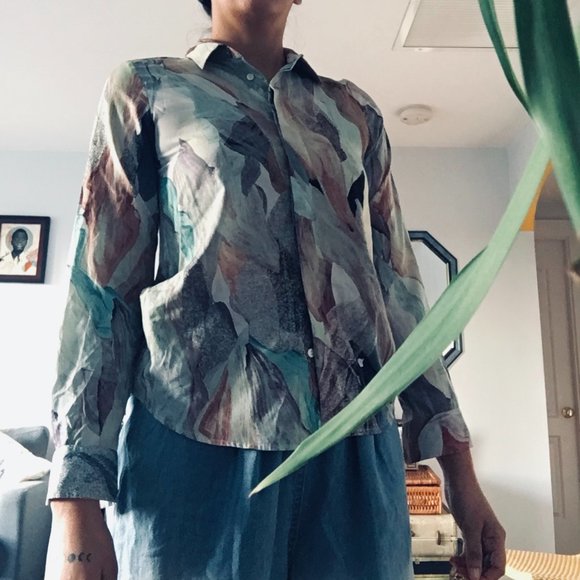 H&M Polyester Full Sleeve Button up Shirt - Picture 2 of 6